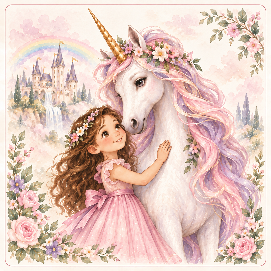 L’Académie des Licornes : une petite fille et sa licorne dans un univers féerique.