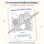 Aperçu avec filigrane — diplome du kit Chevaliers et Dragons, PDF à télécharger.