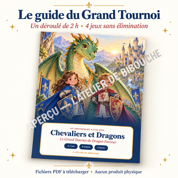 Extrait 1 du kit Chevaliers et Dragons — Kit anniversaire à imprimer 5–7 ans