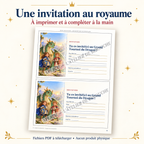 Aperçu avec filigrane — invitations du kit Chevaliers et Dragons, PDF à télécharger.