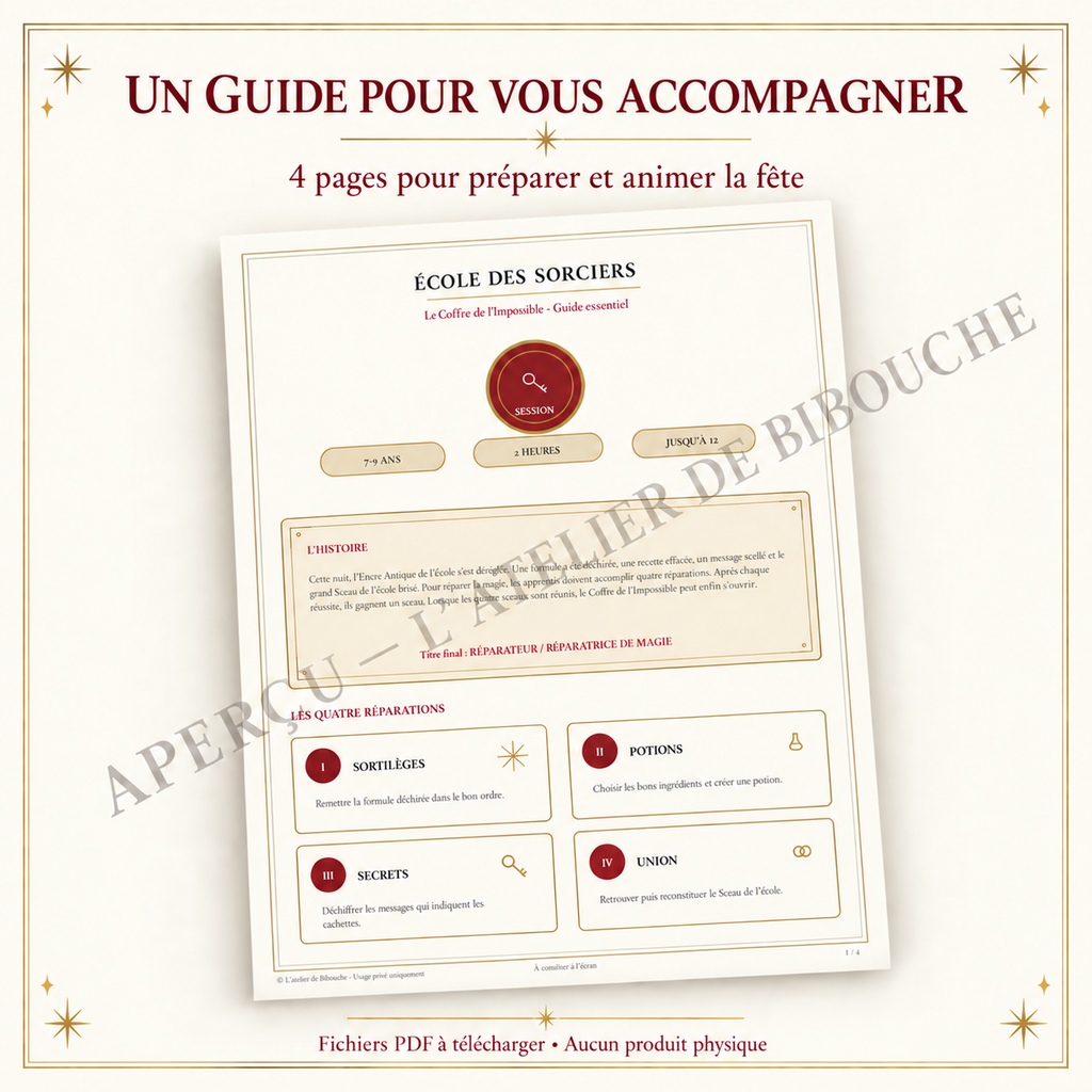 École des Sorciers — aperçu avec filigrane : guide