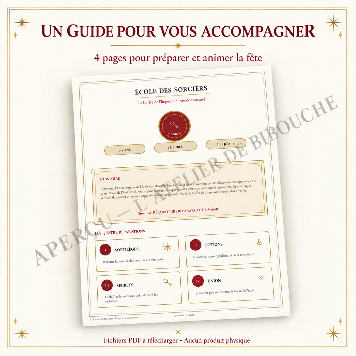 École des Sorciers — aperçu avec filigrane : guide