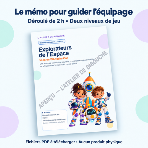 Aperçu avec filigrane — memo du kit Explorateurs de l’Espace, PDF à télécharger.