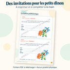 Aperçu avec filigrane — invitations du kit Mino a perdu son ROAAAR !, PDF à télécharger.