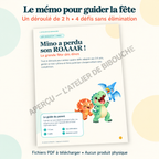 Aperçu avec filigrane — memo du kit Mino a perdu son ROAAAR !, PDF à télécharger.